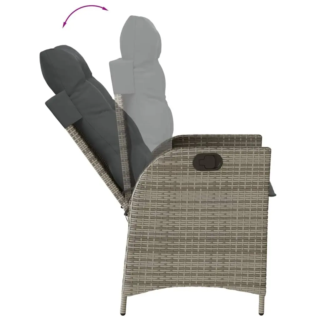 9 Piece Garden Dining Set PE Rattan Chairs Table Patio Grey