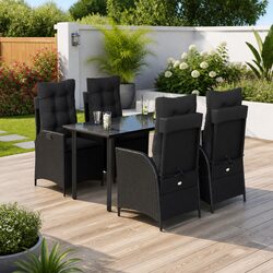 Practical 5-Piece Outdoor Dining Set with Adjustable Chairs