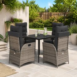 Functional 5 Piece Dining Set for Garden and Patio Use