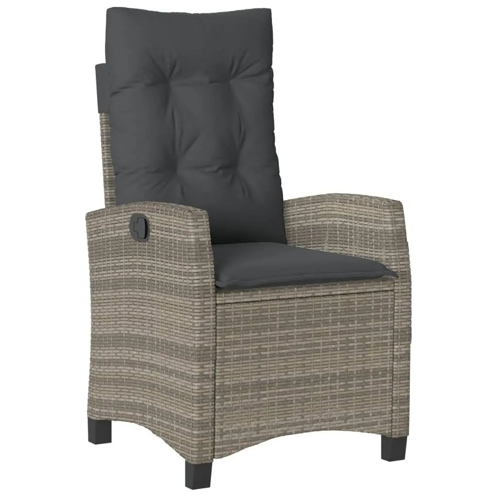 5 Piece Garden Dining Set PE Rattan Grey Outdoor Patio Furniture