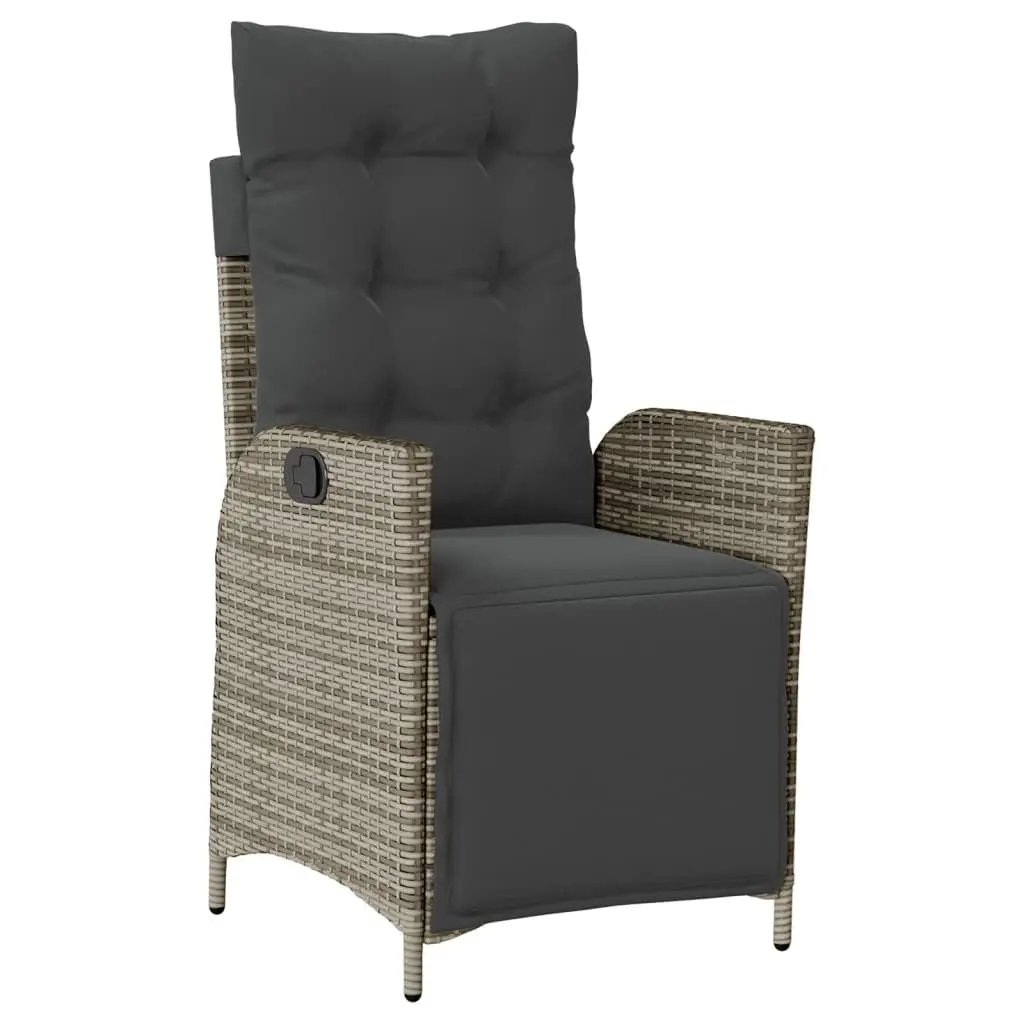 Garden Dining Set 7 Piece Outdoor Furniture Grey Poly Rattan Table Chairs