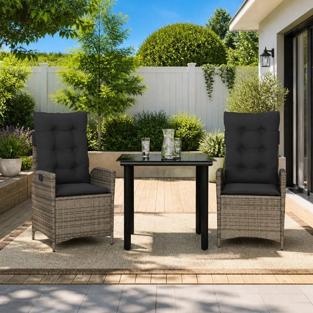 3 Piece Garden Dining Set for Outdoor Use