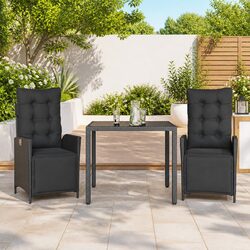 Versatile Black Outdoor Dining Set for Relaxing and Entertaining