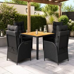 Versatile Black Garden Dining Set for Various Spaces