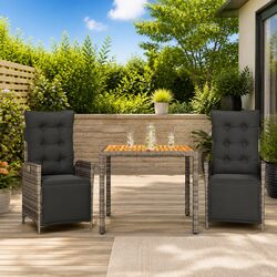 3 Piece Grey Rattan Outdoor Dining Set for Every Home