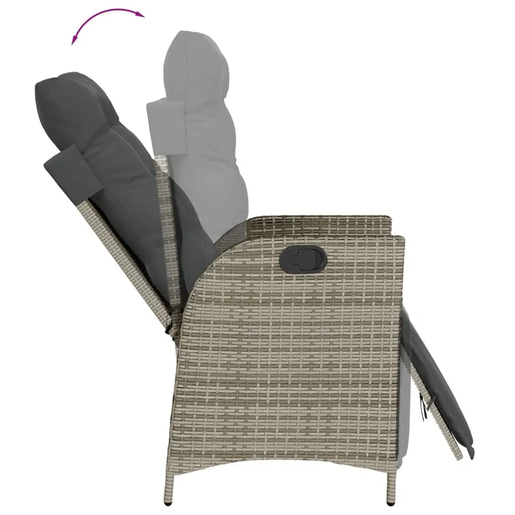 Garden Dining Set PE Rattan 5 Piece Outdoor Furniture Grey