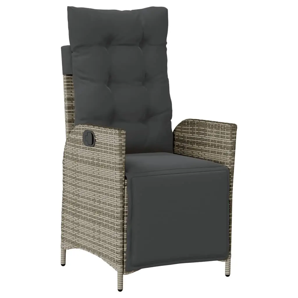 Outdoor Garden Dining Set 3 Piece Grey Poly Rattan Furniture Patio Table Chairs