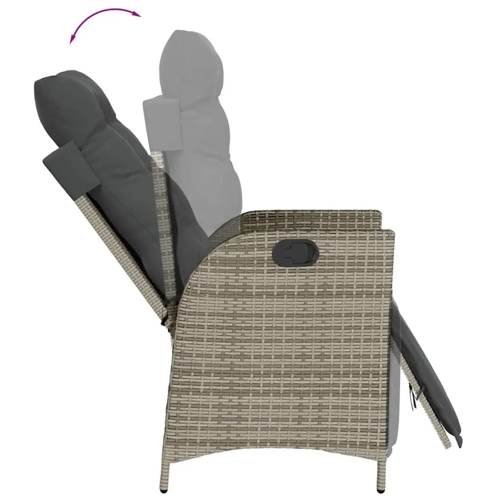 Garden Dining Set 5 Piece Outdoor Furniture Grey Poly Rattan with Cushions