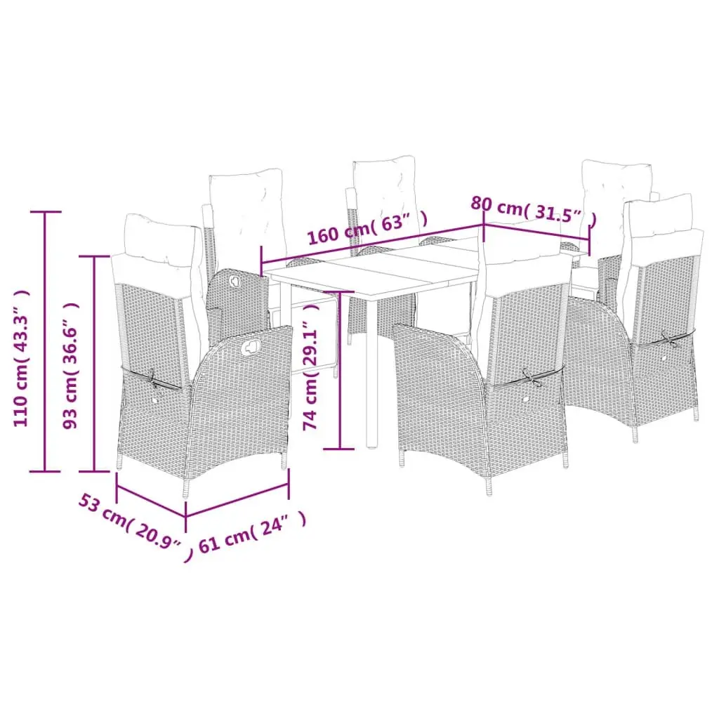 7-Piece Garden Dining Set for Entertaining
