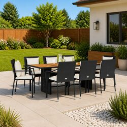 Practical 9 Piece Garden Furniture for Outdoor Dining