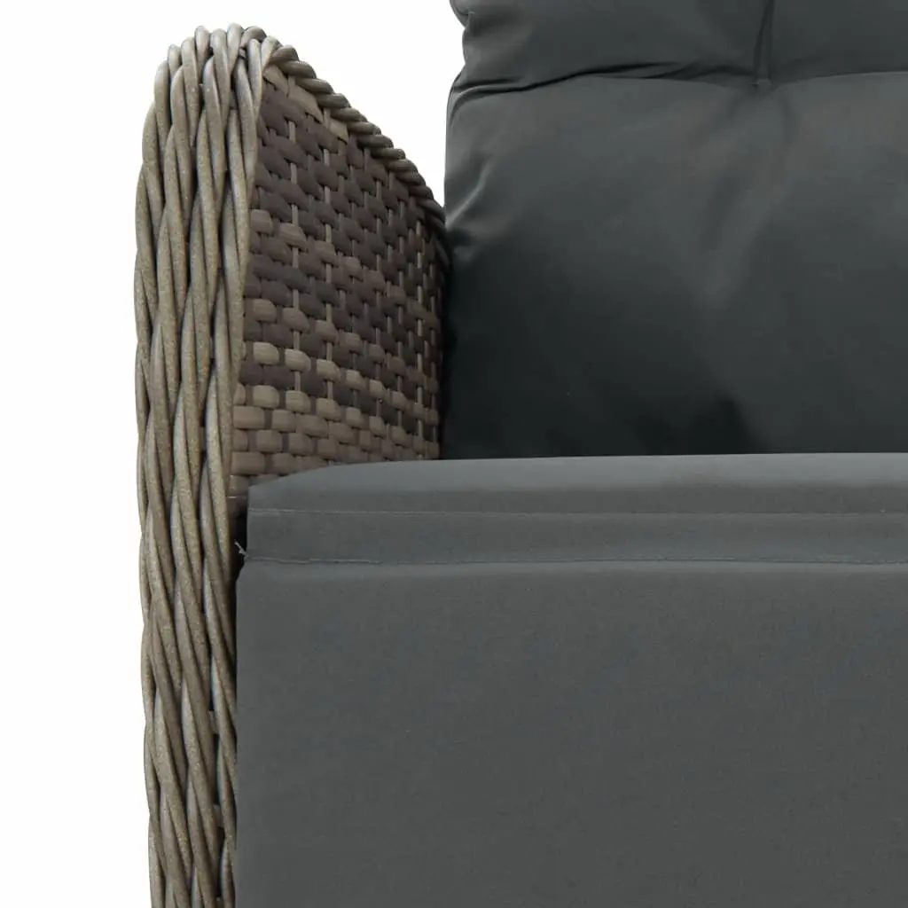 7 Piece Garden Dining Set PE Rattan Grey Outdoor Furniture with Cushions