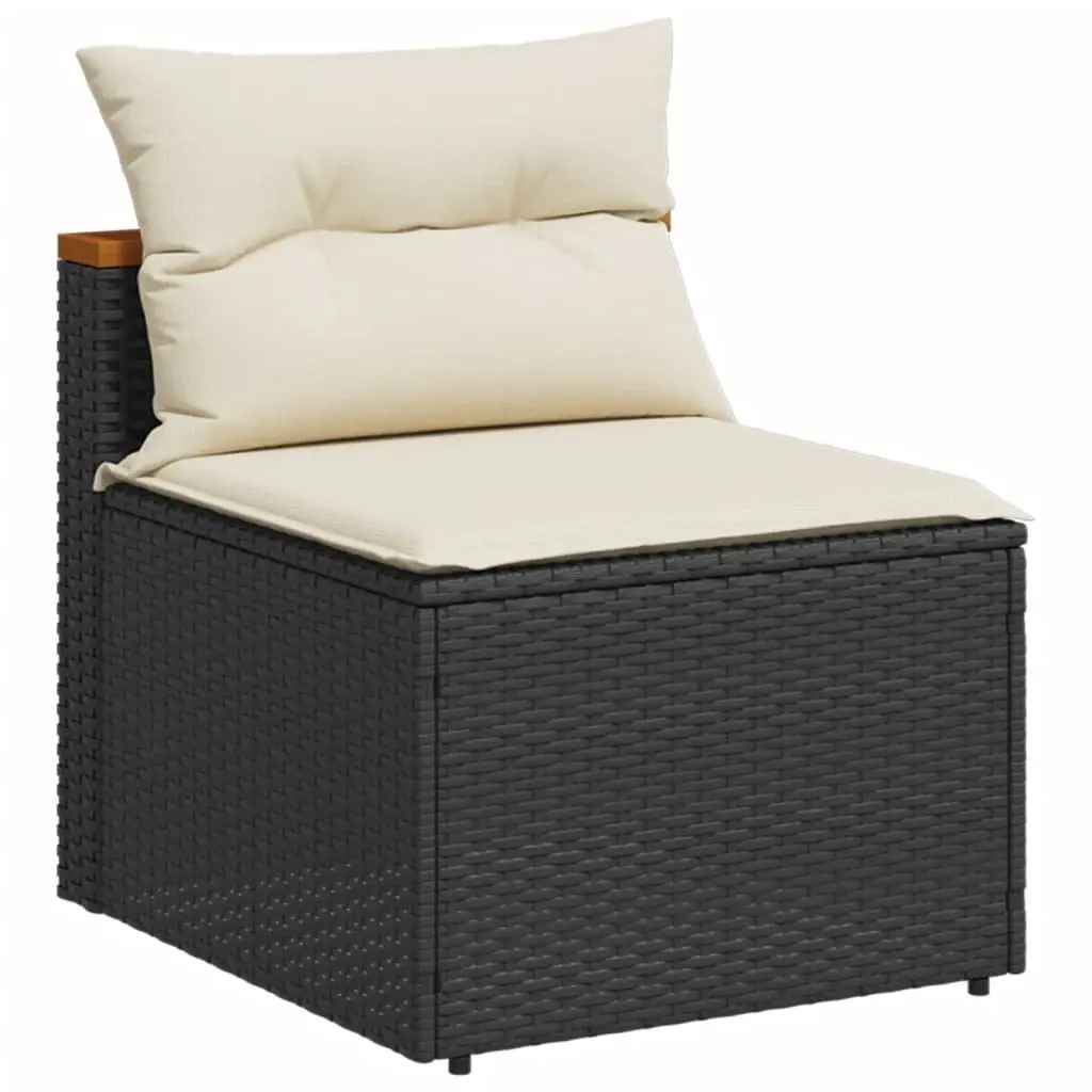 5 Piece Outdoor Garden Sofa Set Poly Rattan Black Modular Furniture