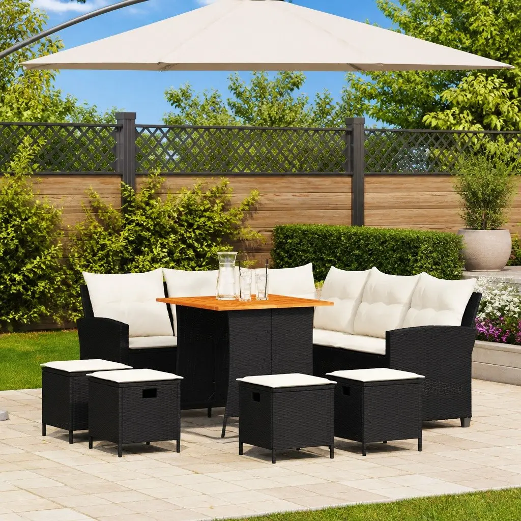 L-Shaped Garden Sofa Set for Outdoor Use