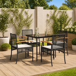 Practical 5 Piece Outdoor Dining Set in Black