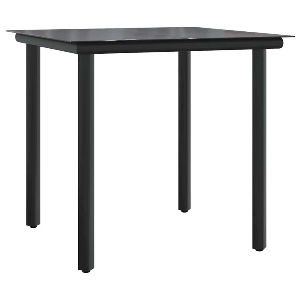 3 Piece Outdoor Dining Set Black PE Rattan Table and Chairs