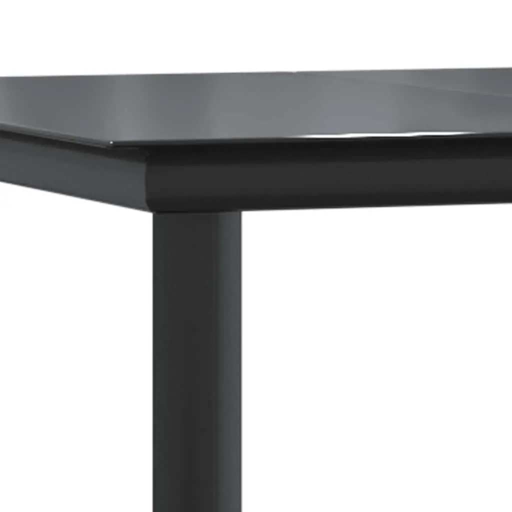 5 Piece Outdoor Dining Set PE Rattan Black Table with Cushions