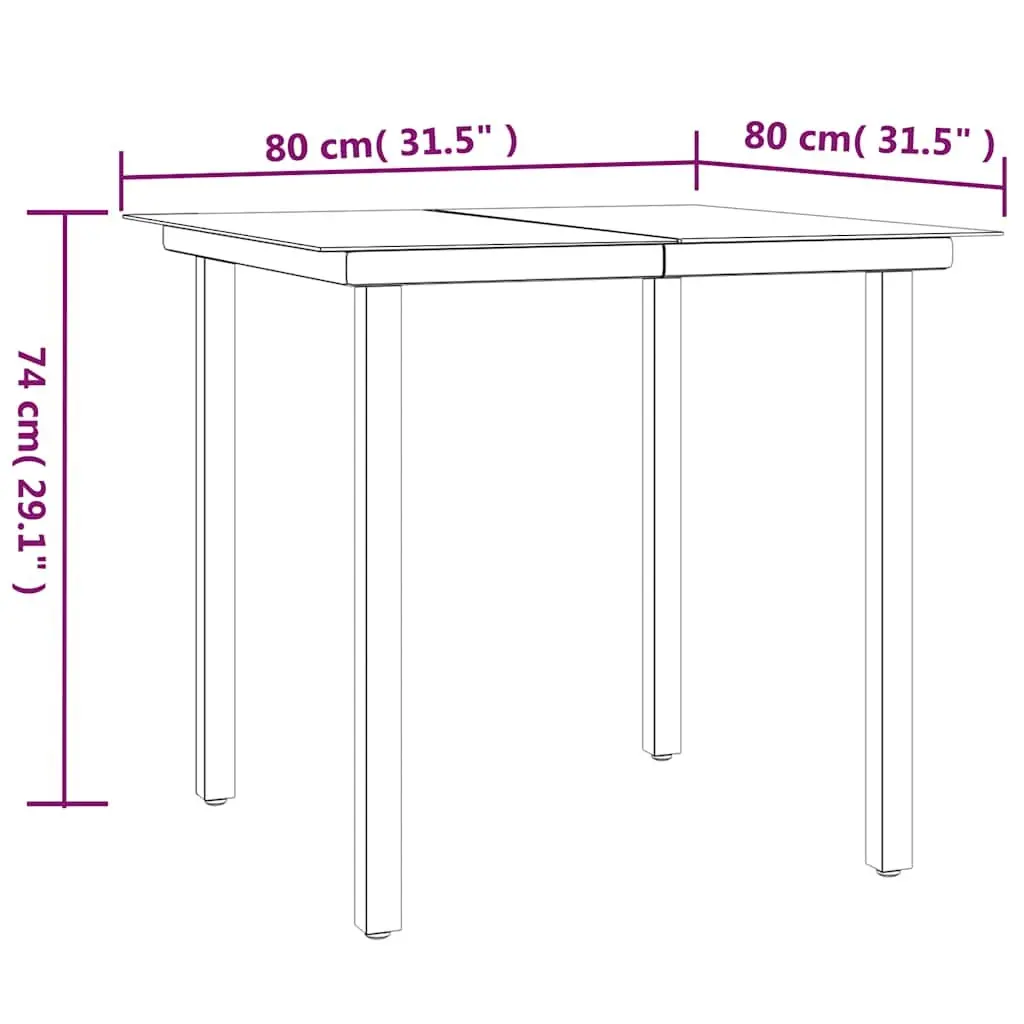 5 Piece Outdoor Dining Set PE Rattan Black Table with Cushions