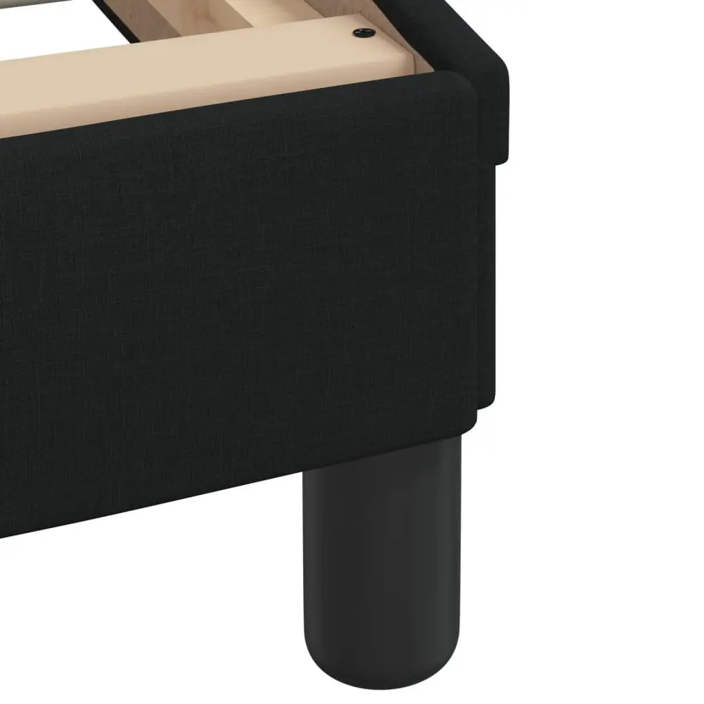 Bed Frame Fabric Black 90x190 cm Slatted Base with LED Lights