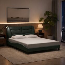 Practical Double Bed Frame with LED Lights for Any Room