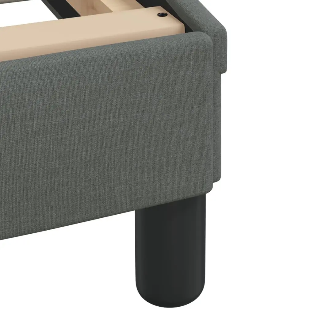 Queen Bed Frame with LED Lights Dark Grey Fabric Headboard 152x203cm Bedroom