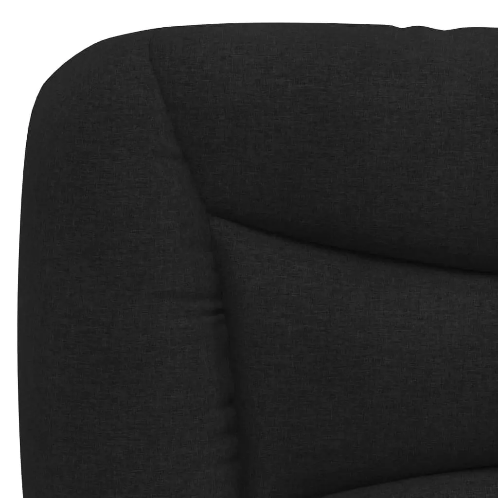 Queen Bed Frame Black Fabric LED Lights Headboard Support Bedroom Furniture