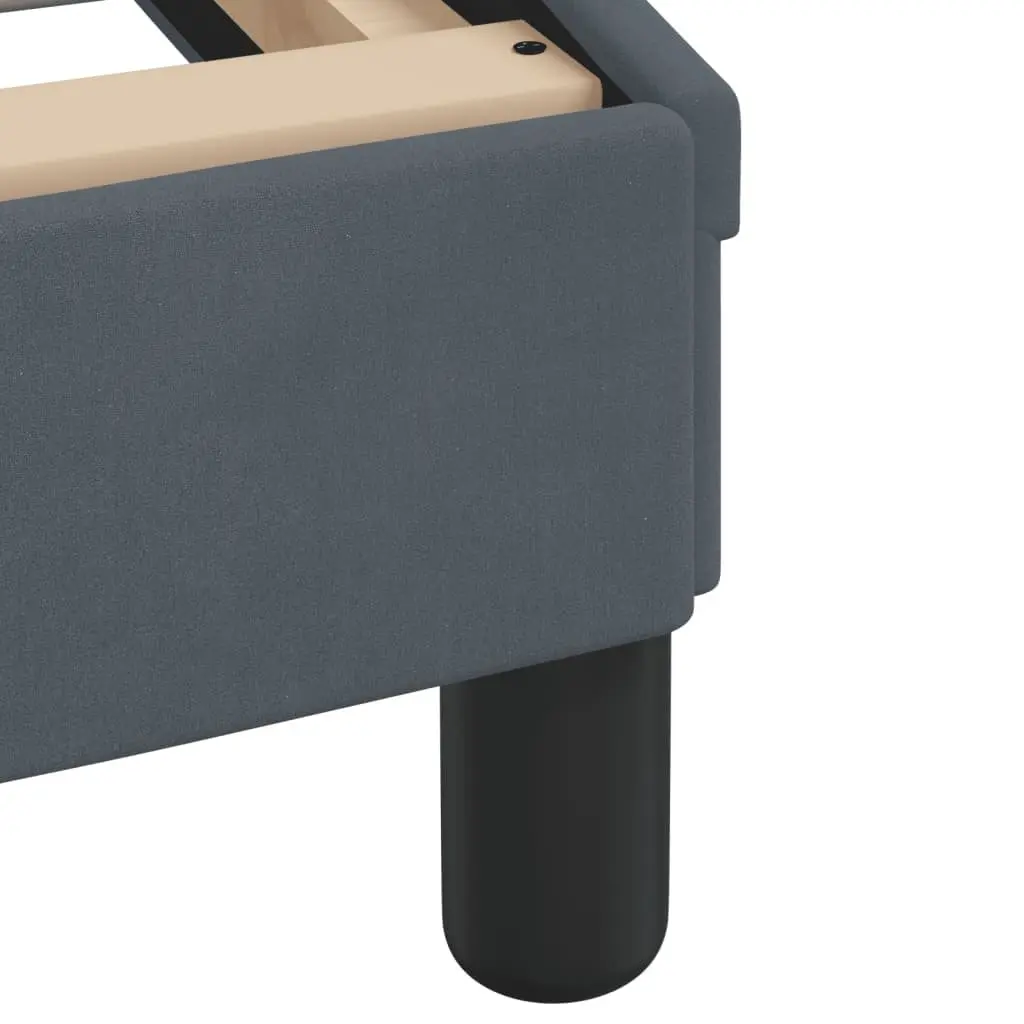 Queen Bed Frame LED Grey Velvet Headboard Plywood Slats Modern Bedroom Furniture