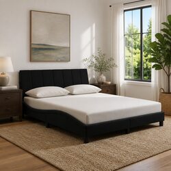 Practical Queen Bed Frame with LED Lighting for Home Use 152x203 cm
