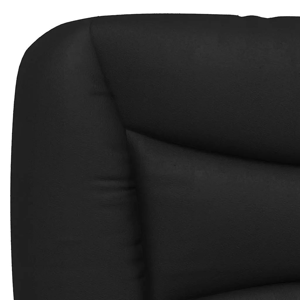 Faux Leather Bed Frame 180x200cm Black with Integrated Colourful LED Strip Lights and Padded Headboard