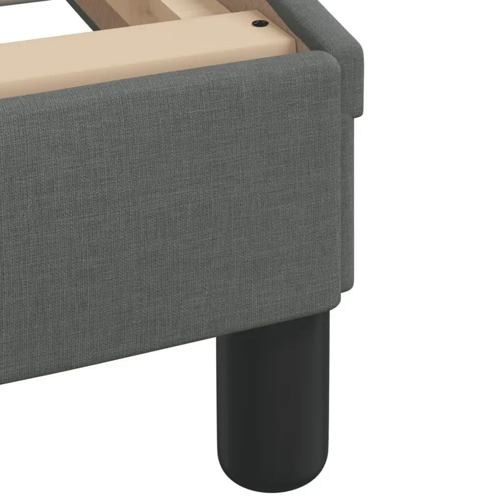 Bed Frame Fabric Slatted Base Grey 90x190 cm with LED Lights Headboard