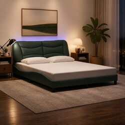 Practical Queen Bed Frame with LED Lights 152x203 cm for Any Room