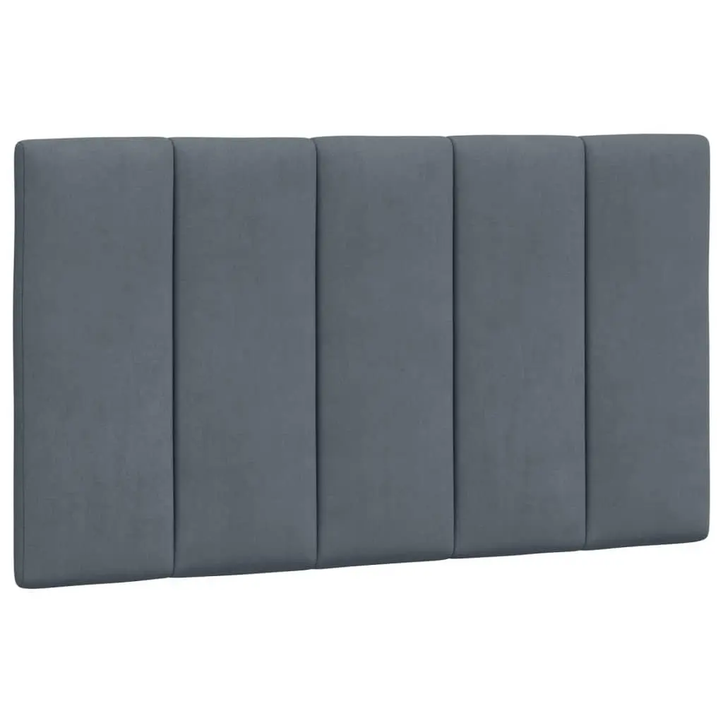 Bed Frame Velvet Grey 90x190 cm with LED Lights Slatted Base