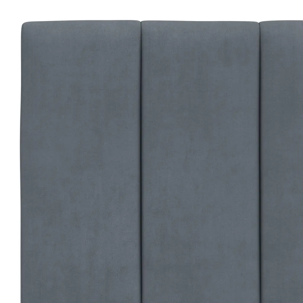 Bed Frame Velvet Grey 90x190 cm with LED Lights Slatted Base