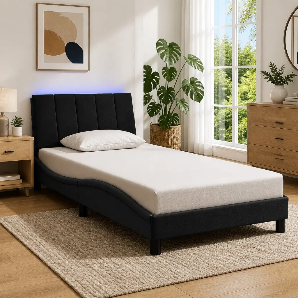 King Single Bed Frame with LED Lighting