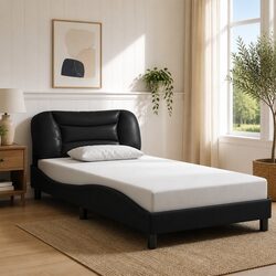 Black Bed Frame for Modern Bedrooms with LED Lights