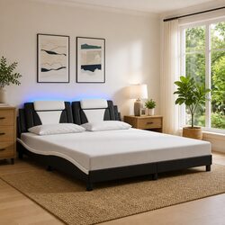 Practical Bed Frame with LED Lights for Everyday Use