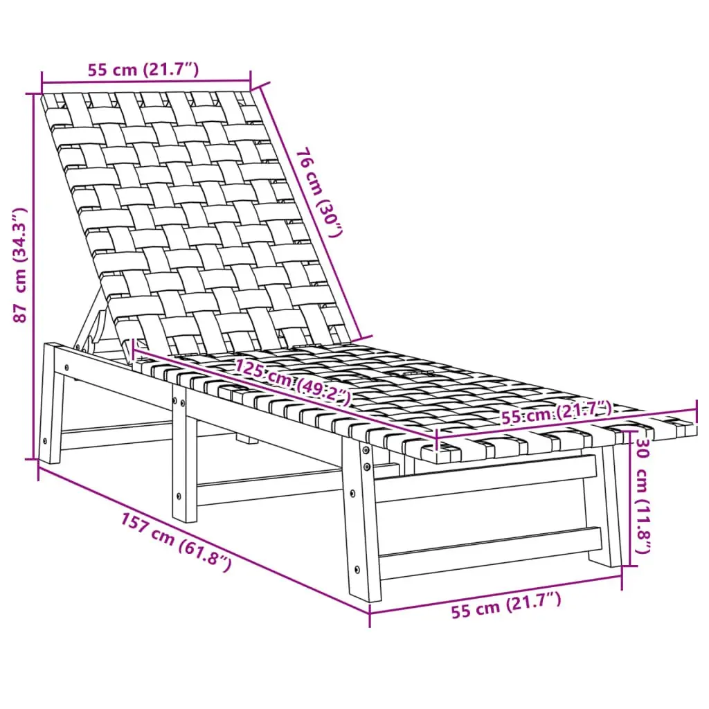 Sun Lounger with Integrated Table for Home Use