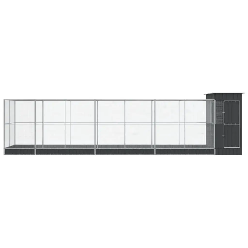 Large Bird Aviary with Extension Silver Steel Mesh Cage Flight Enclosure