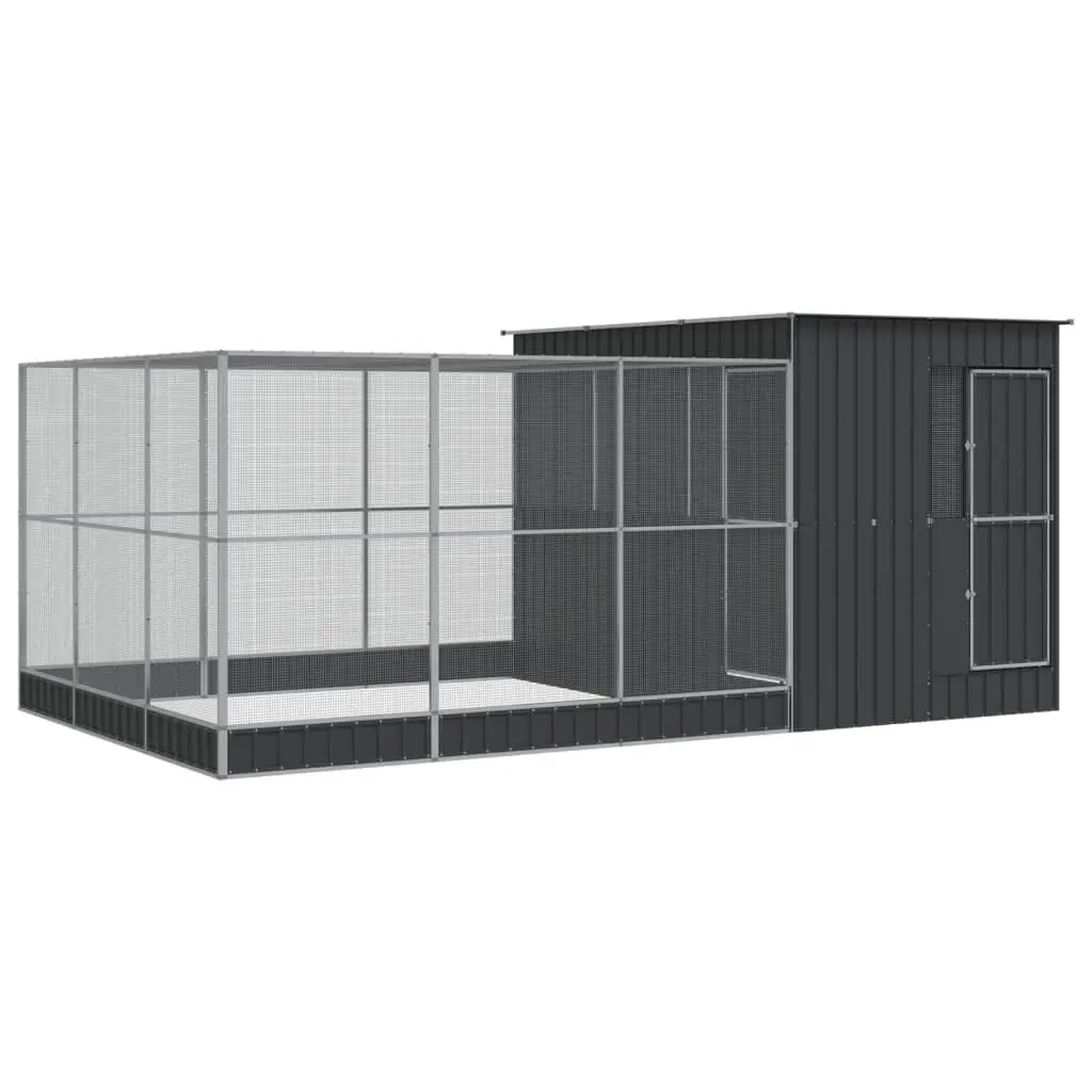Silver Aviary for Outdoor Use with Extension