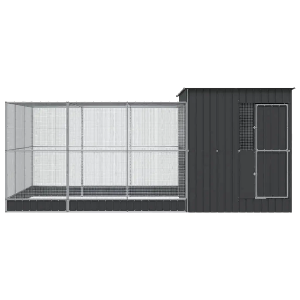 Silver Aviary for Outdoor Use with Extension