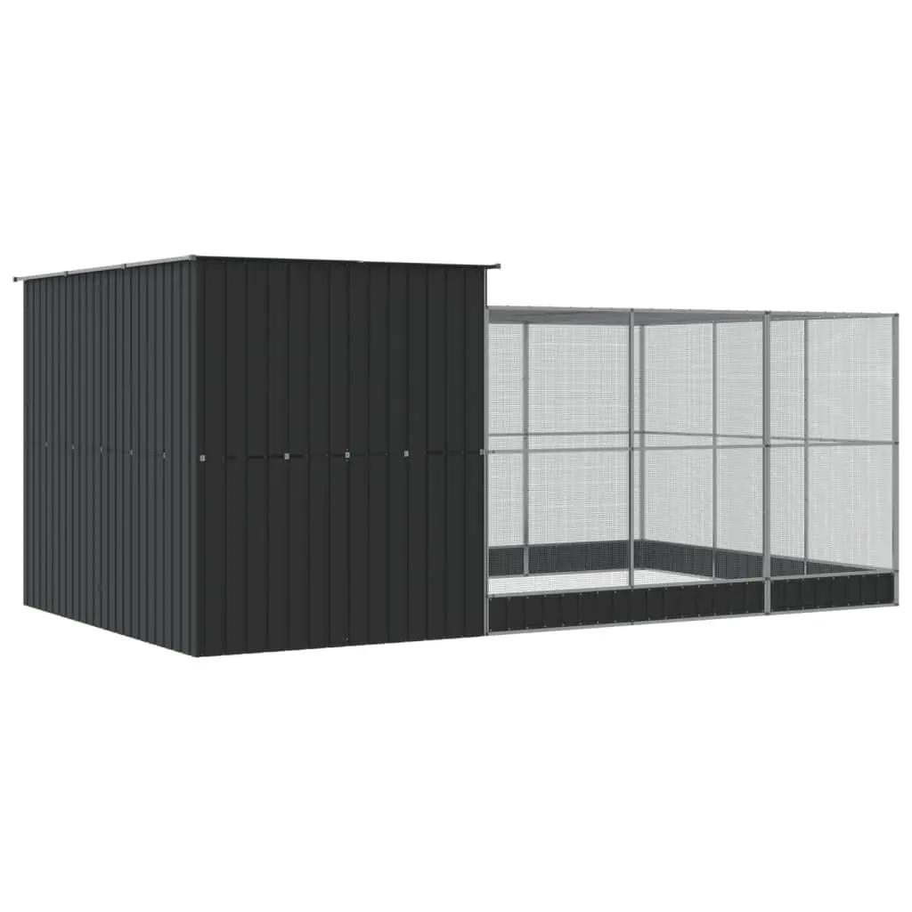 Silver Aviary for Outdoor Use with Extension