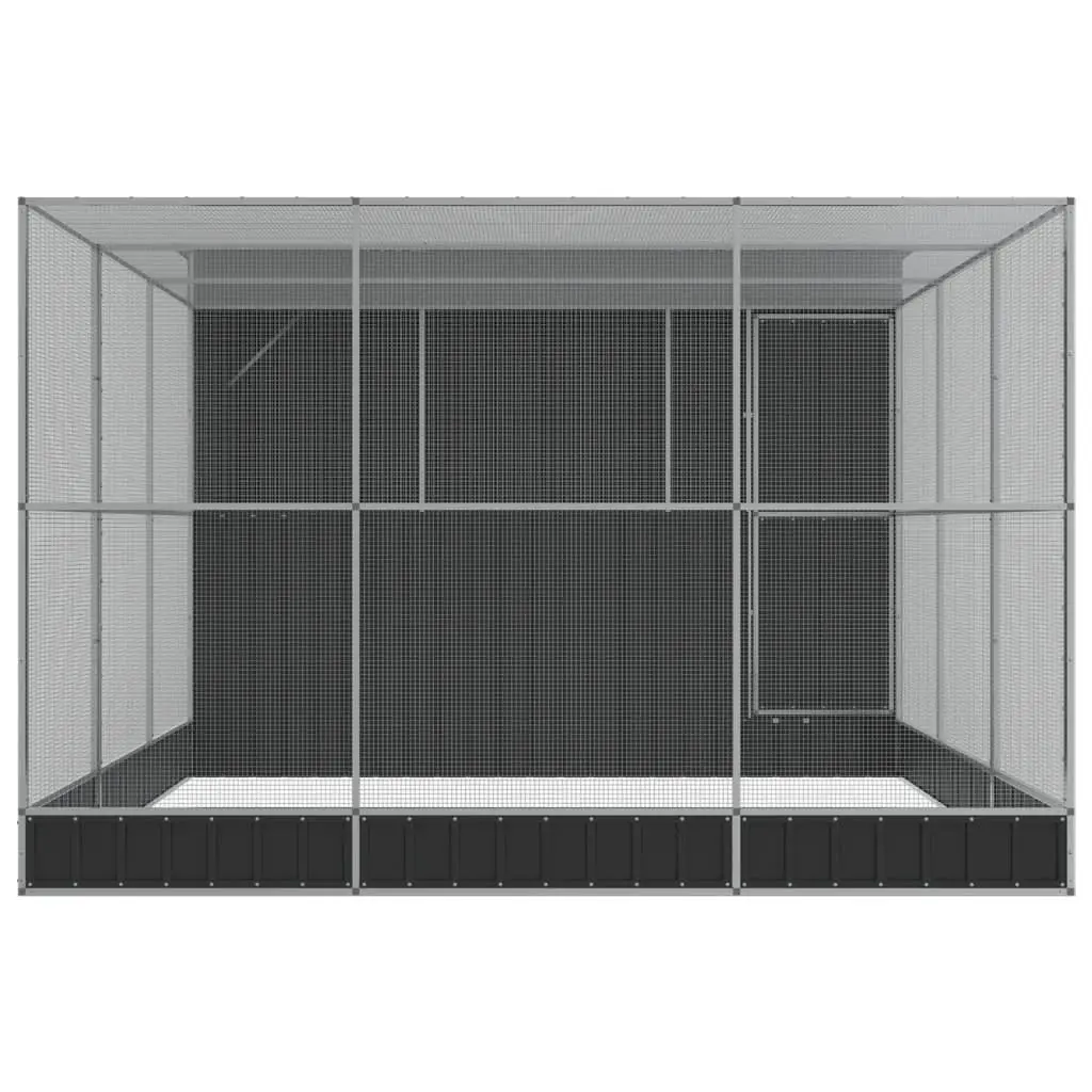 Silver Aviary for Outdoor Use with Extension