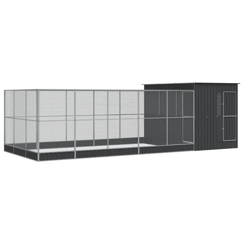 Large Bird Aviary Silver Galvanised Steel Mesh Cage 704x303x216cm
