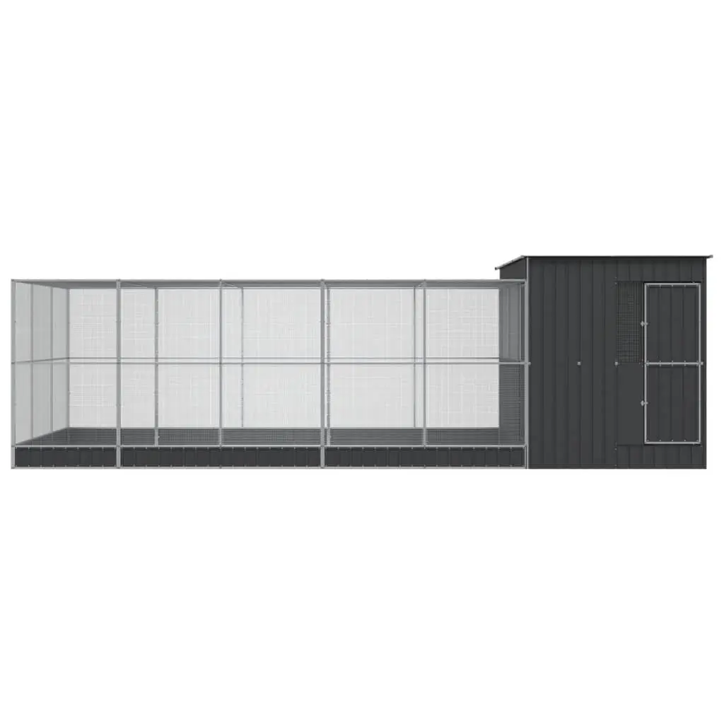 Large Bird Aviary Silver Galvanised Steel Mesh Cage 704x303x216cm