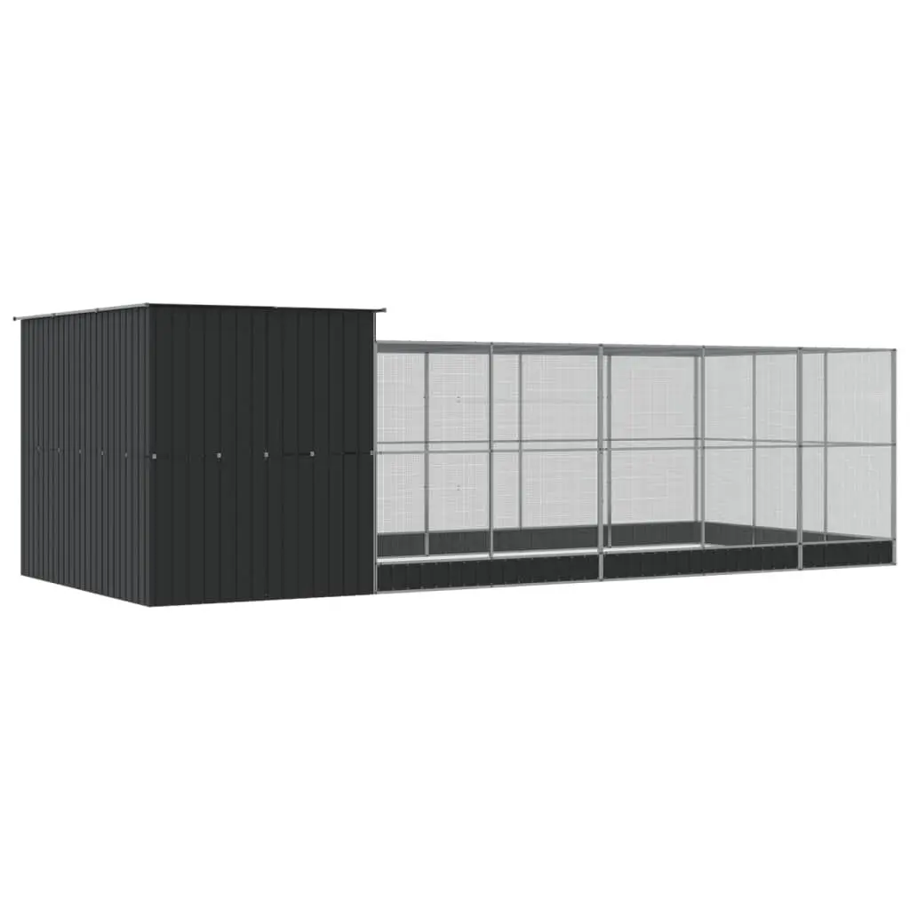 Large Bird Aviary Silver Galvanised Steel Mesh Cage 704x303x216cm