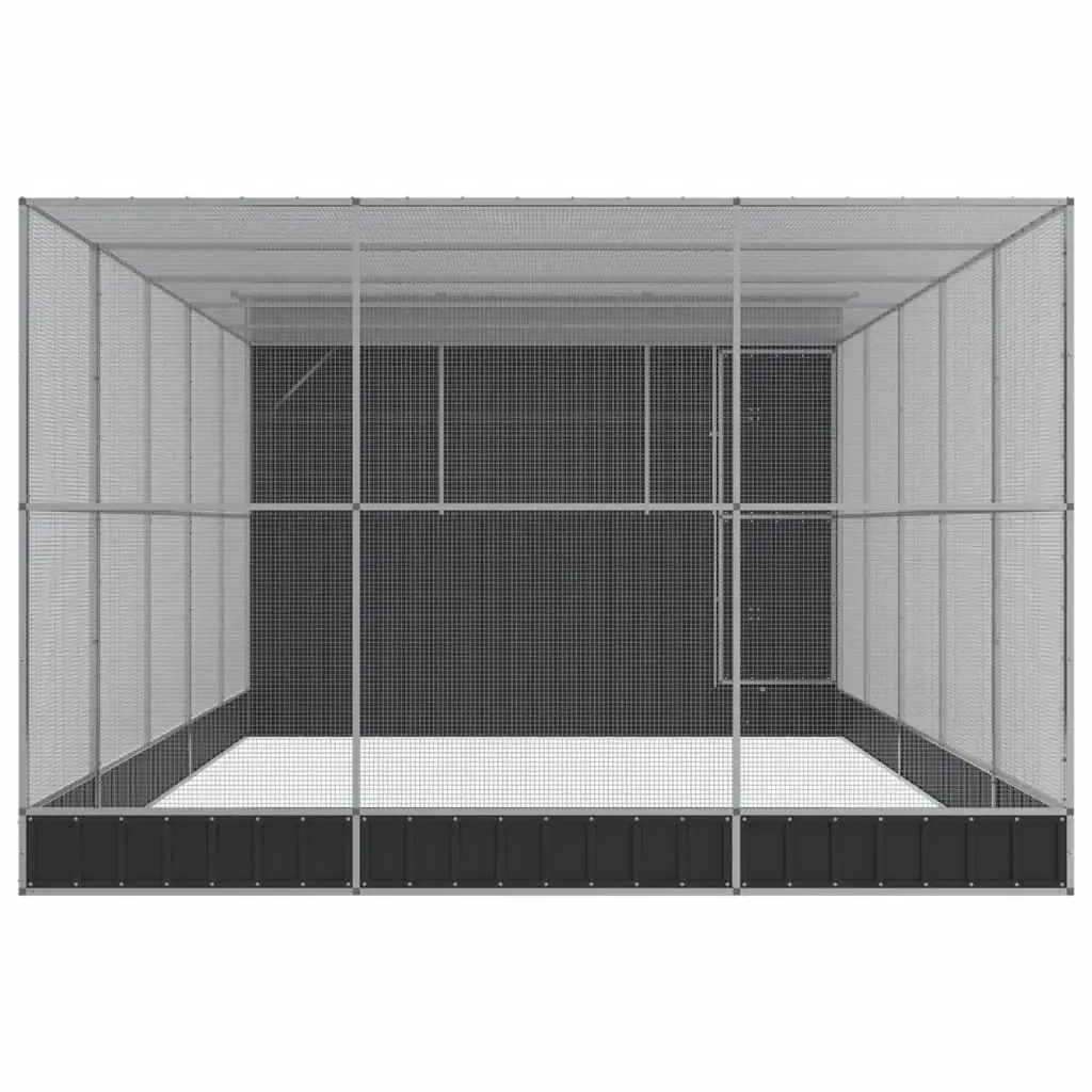Large Bird Aviary Silver Galvanised Steel Mesh Cage 704x303x216cm