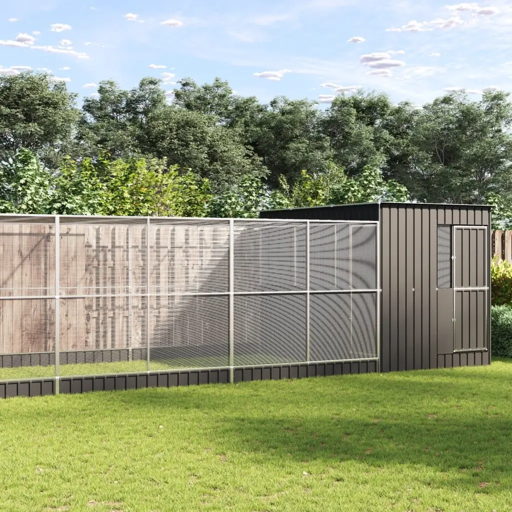 Bird Aviary with Extension Galvanised Steel 911cm Silver