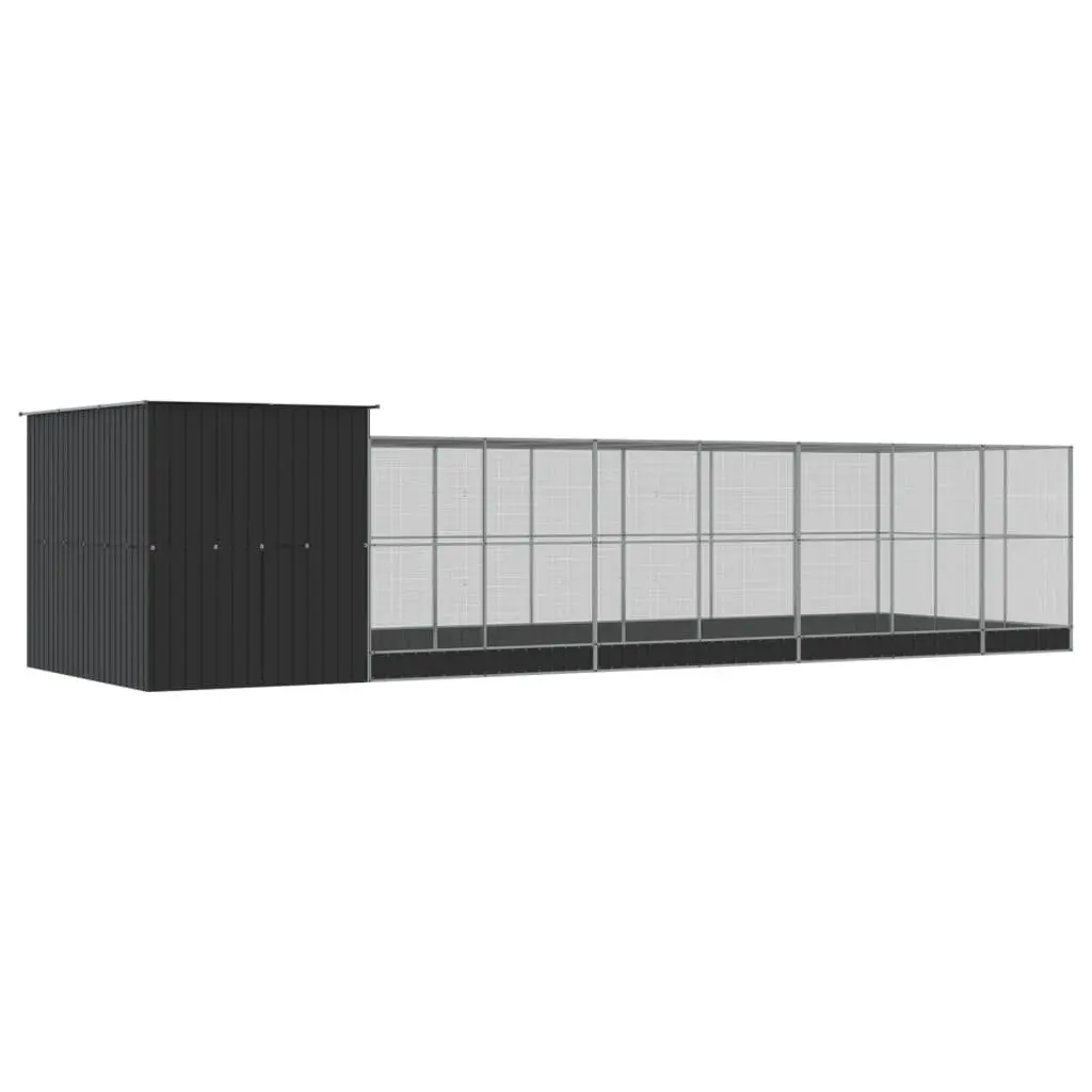 Bird Aviary with Extension Galvanised Steel 911cm Silver