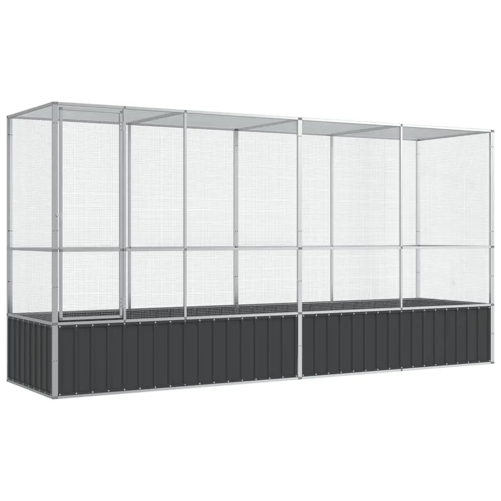 Bird Aviary Large Galvanised Steel Mesh Cage Outdoor Silver