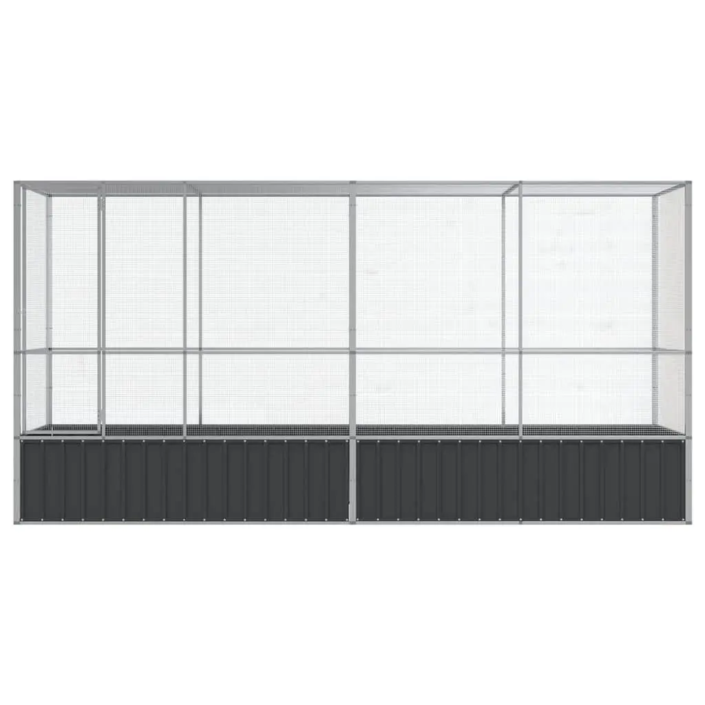 Bird Aviary Large Galvanised Steel Mesh Cage Outdoor Silver