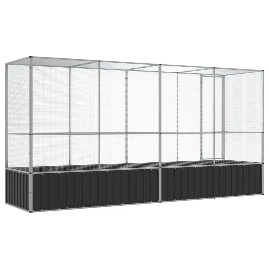 Bird Aviary Large Galvanised Steel Mesh Cage Outdoor Silver